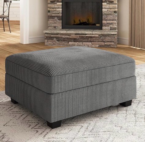 Nolany Storage Ottoman for Sectional Couch, Movable Storage Ottoman for Modular Sectional Sofa, Dark Grey, Size: 27.6D x 32.W x 17.7H, Gray