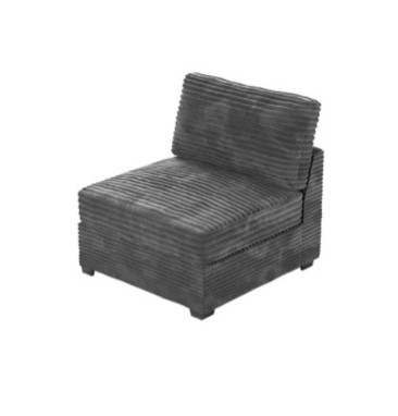 Middle Seat Frame & Back Frame & Cushions Gray corduroy 