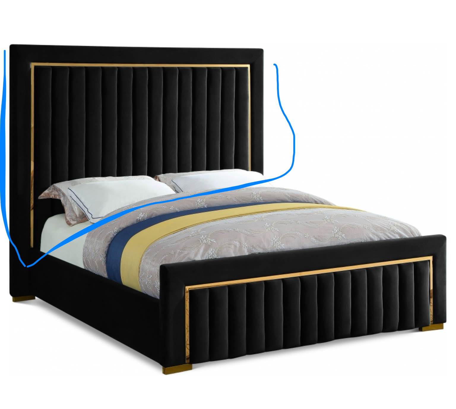 Dolce black queen  headboard 
