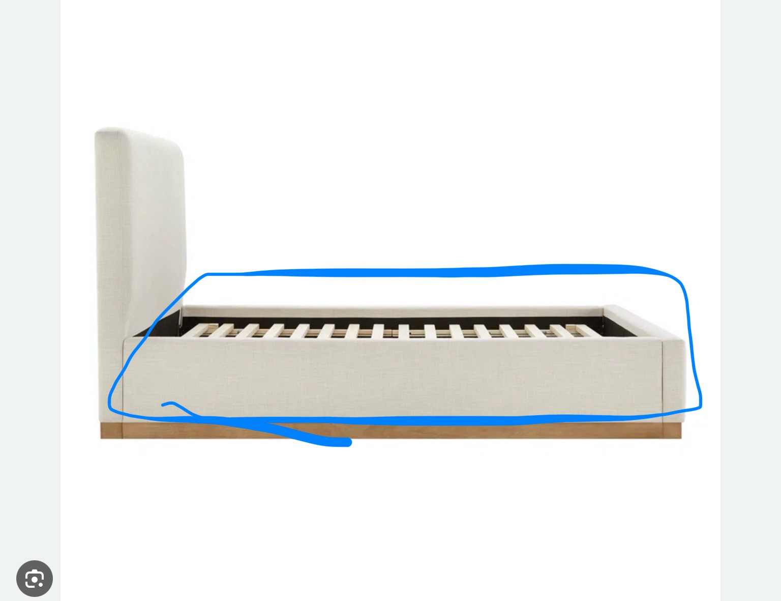 Grounded Upholstered Wood Base Bed COLOR: OAT