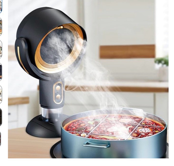Portable Range Hood, Desktop Range Hood with 2 Speed Exhaust Fan, Detachable Aluminum Filter, Large Oil Collection Cup, Portable Kitchen Exhaust Fan for Indoor BBQ, Hot Pot Camping Trips Home (Gold)Mini 