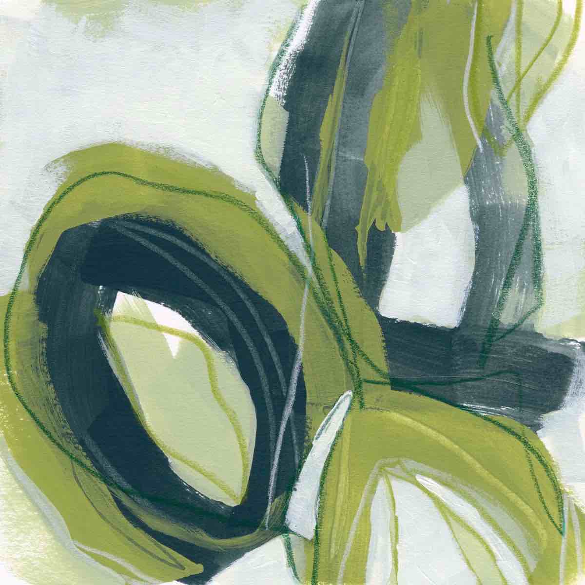 " Verdigris Motion I " by June Erica Vess Painting Print By Orren Ellis 36” x 36”