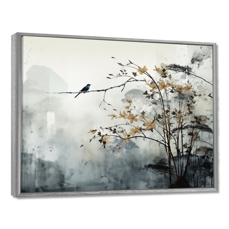 Asian Art Sumi Bird Serenity XVII " Asian Art Sumi Bird Serenity XVII " 30” x 40”