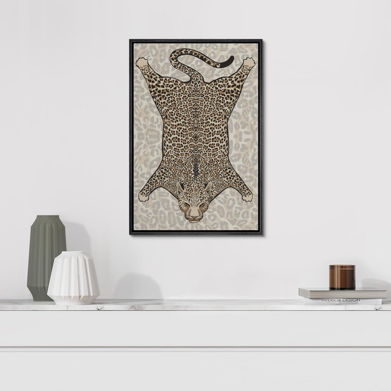 Bright Preppy Animals " Leopard Lying Down Farmhouse Decor Rustic Nature Animals Modern Art Cozy Decor " 24” x 36”