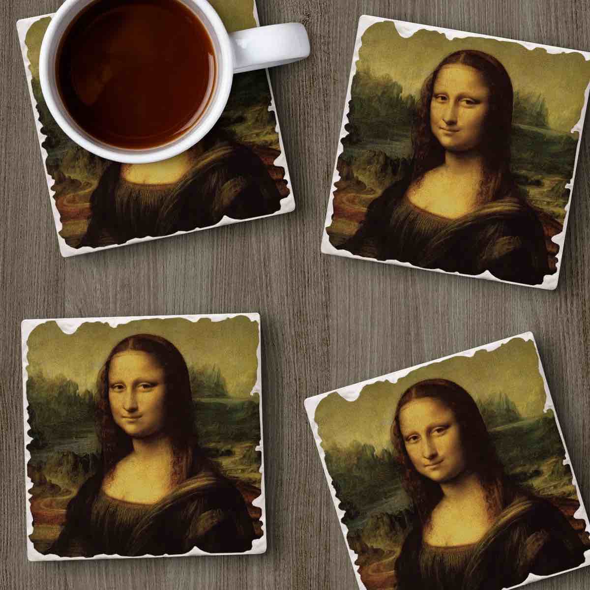 Thirstystone Mona Lisa 4-Pack Tumbled Tile Coasters By Winston Porter