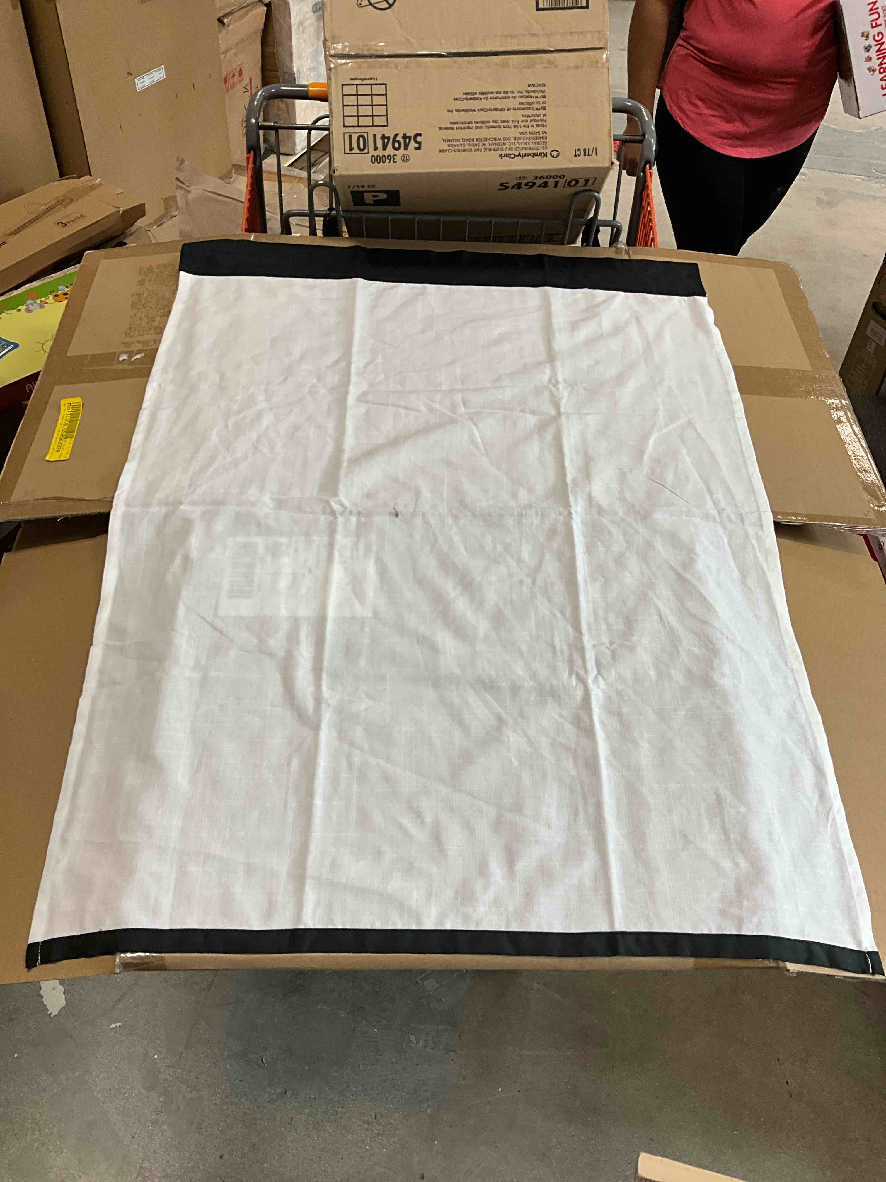 White And Black Curtain 2Pc, 28”W x 38”L