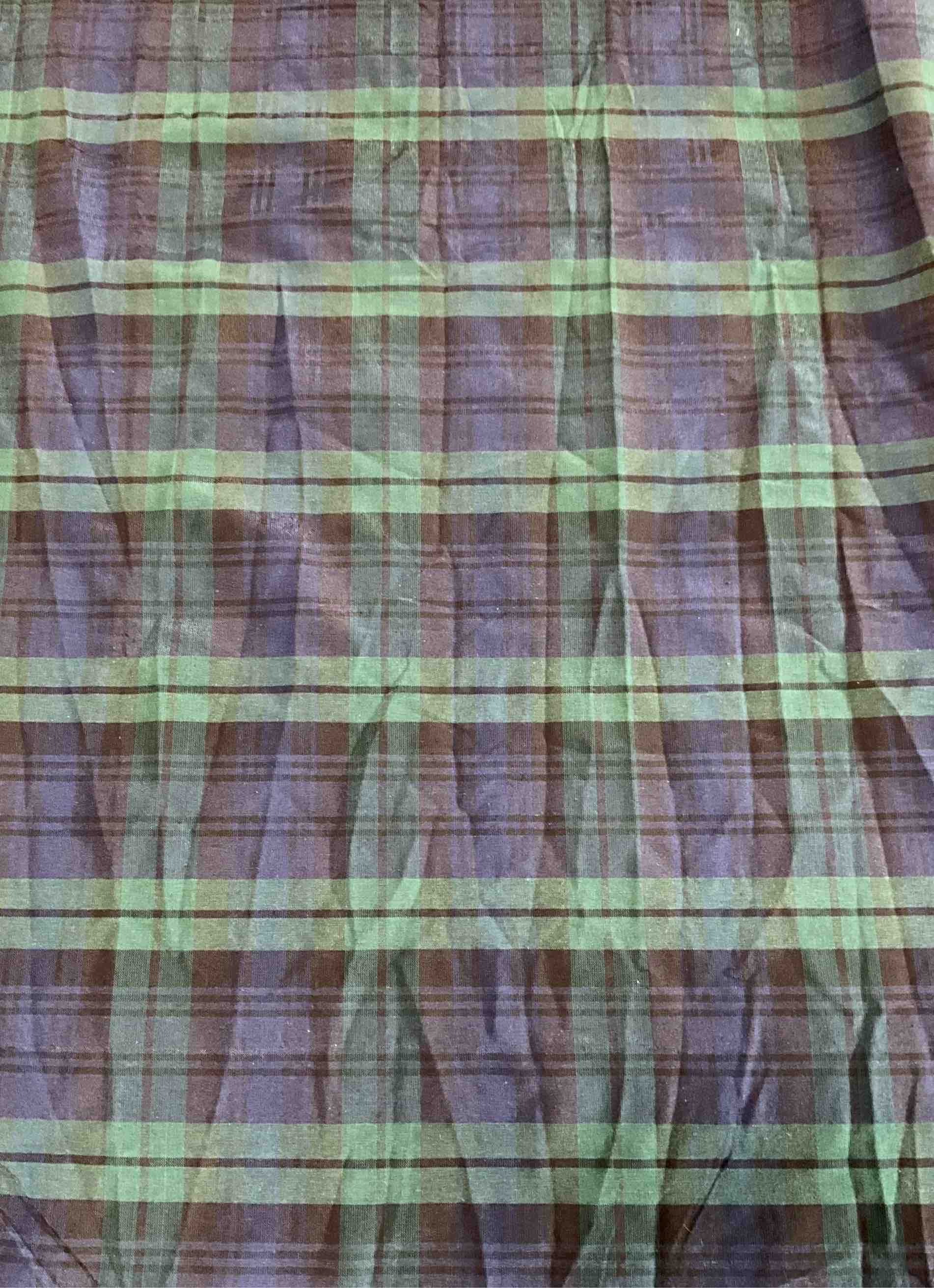 Squared Blue, Black And Green Curtain 54”W x 56”L