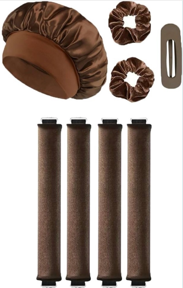 Heatless Hair Curler Brown 8 pc Set