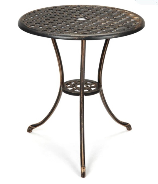 Garvee 24" Round Patio Bistro Table - Durable Weather - Resistant Aluminum