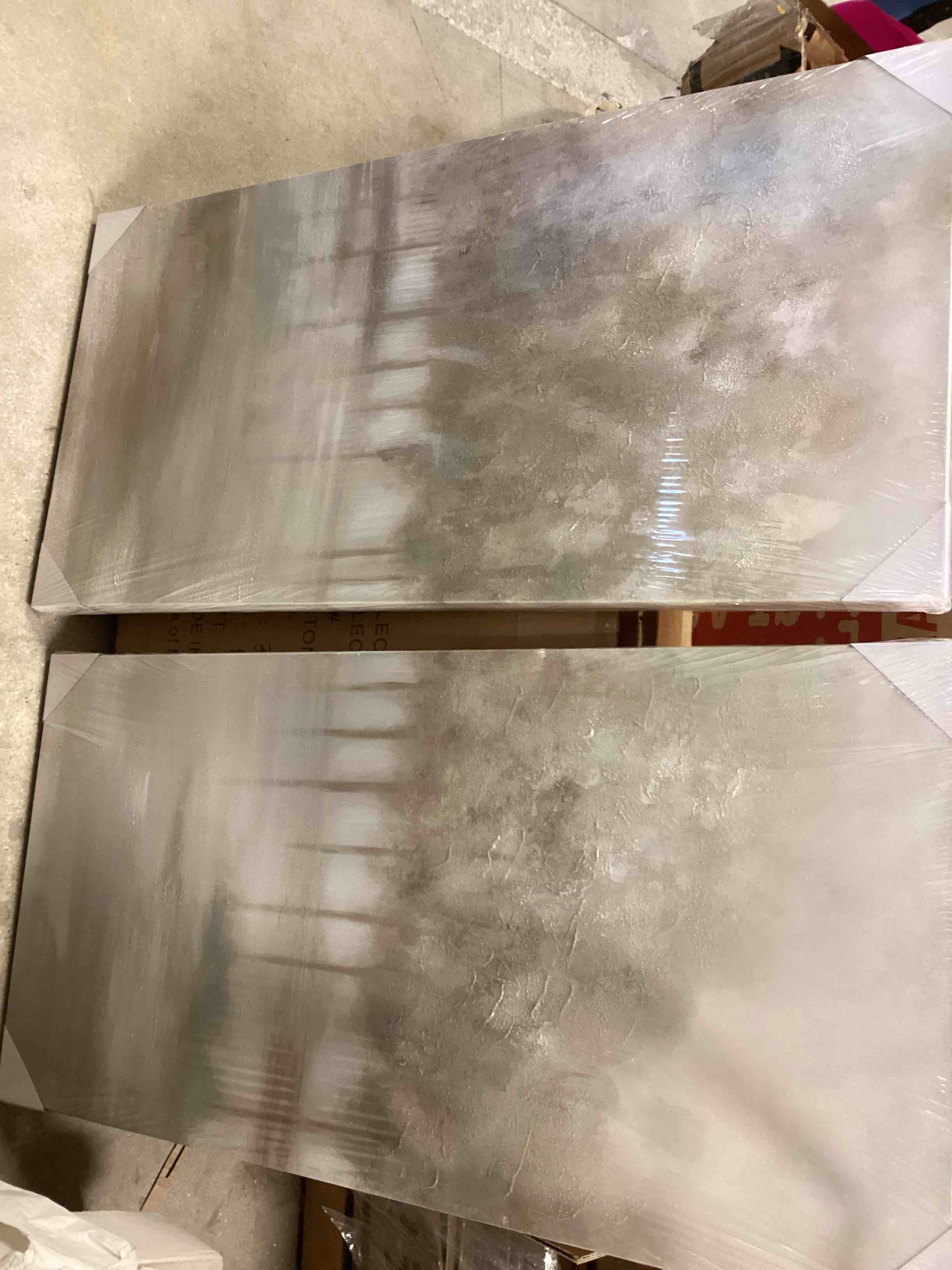 Hand painted Canvas Wall Art - Trees - Set of 2 - Beige - 20" x 40