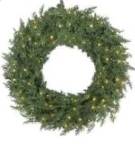 24" Pre-Lit CLASSIC GREEN WREATH
