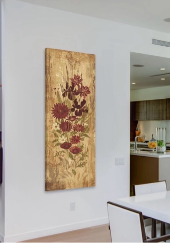 A Floral Frenzy Burgundy " by Alan Hopfensperger Size: 30" H x 10" W