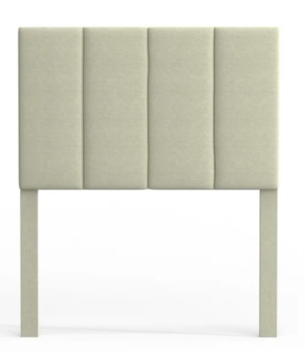 Sammas 26" Tall Panel Upholstered Headboard, Vertical Tufting, Twin Size, Beige