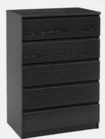 Tvilum 702976161 5 Drawer Dresser - Black 