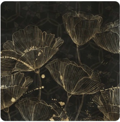 "Midnight Blossoms I " by Aria K Set 2 Size 36” X 36” 
