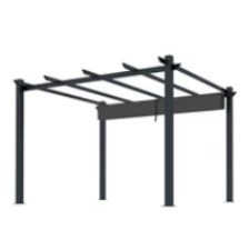 VEIKOUS 10' x 10' Aluminum Pergola for Patio, with Retractable Canopy   (incomplete different color )