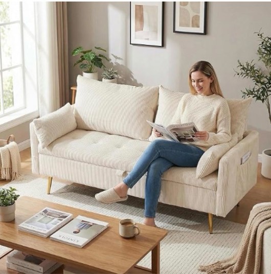 Geneveve 64.2" Velvet Loveseat  (Incomplete)
