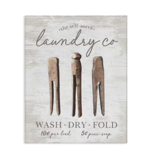 Distressed Laundry Co Canvas Wall Art by Lettered and Lined size 24” X30” 