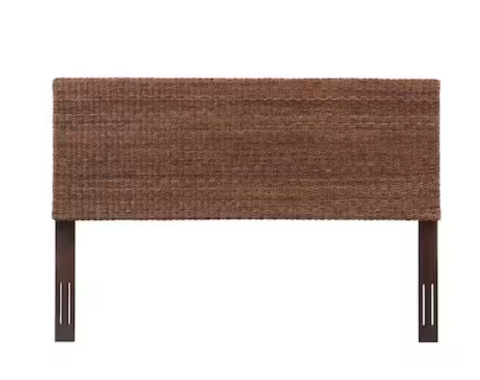 Wilmington Honey Brown King Panel Headboard with Banana Leaf 