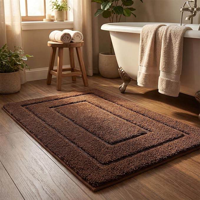 Kassatex Kassa Design Bath Rug, 24 by 40-Inch, Chocolate