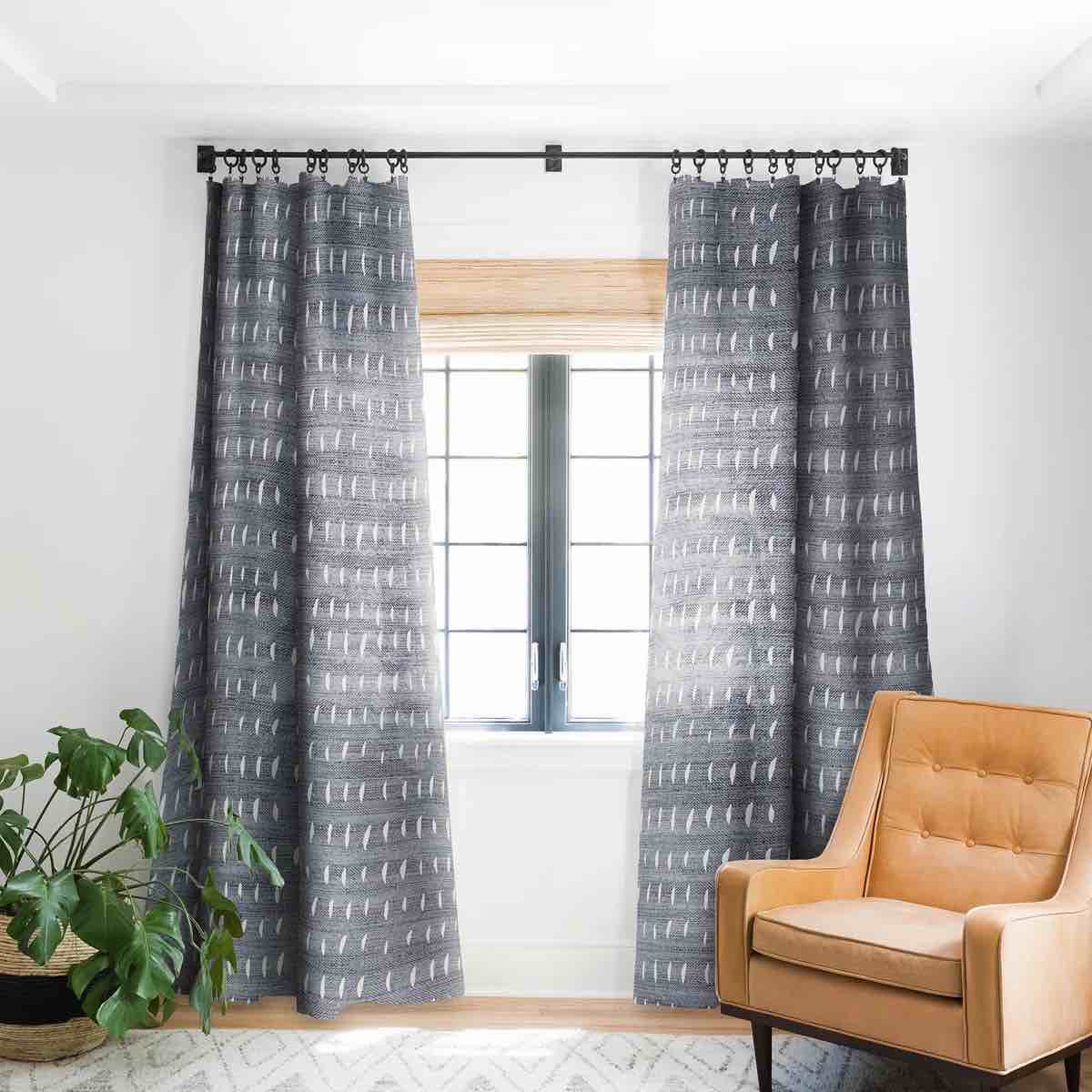 Holli Zollinger Bogo Denim Rain 1pc Blackout Window Curtain Panel