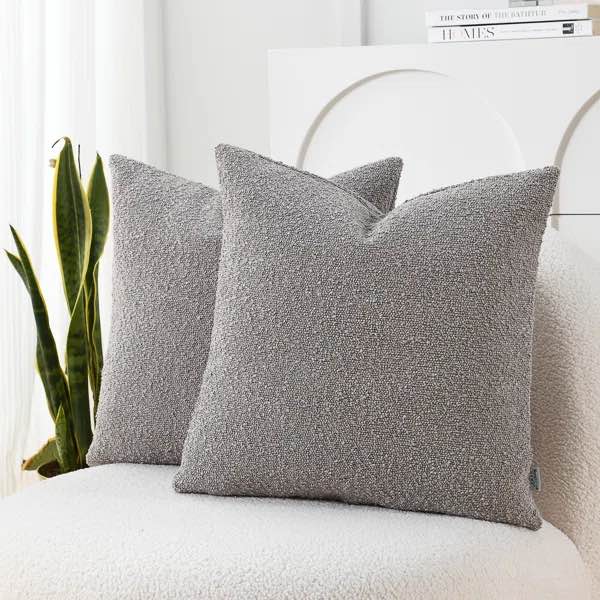 Textured Pillow Covers Textured Boucle Pillow Covers (Set of 2)