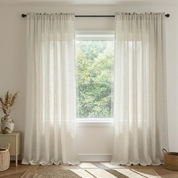 Linen Rod Pocket Curtains for Living Room 2 Panel Pocket Drape Se 2025.09.15 06:42 AM ED