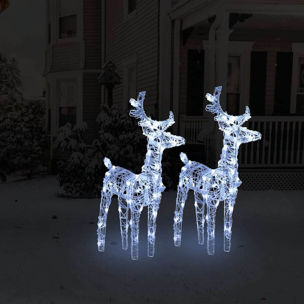 The Holiday Aisle Christmas Reindeers 2 Pcs Warm White 80 Leds 