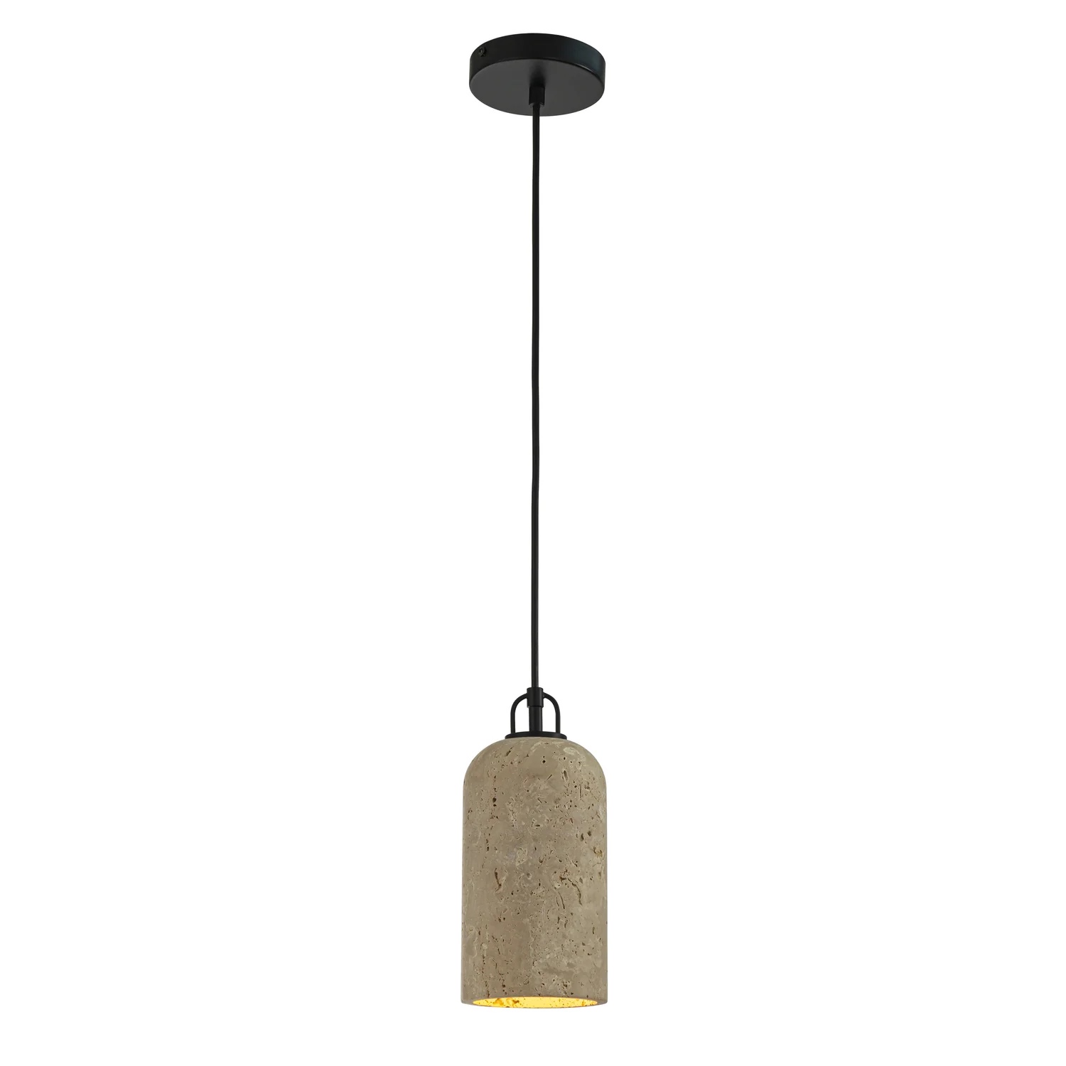1-light 5" Modern Farmhouse Natural Travetine Single Pendant Lig