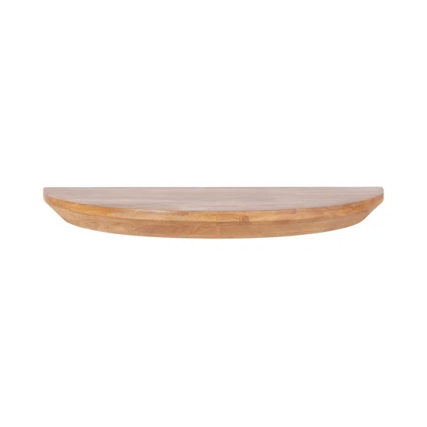 Canvey Half Moon Solid Wood Floating Table Shelf