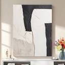 "Abstract Dialogue in Black, White, and Beige"36”x24”5