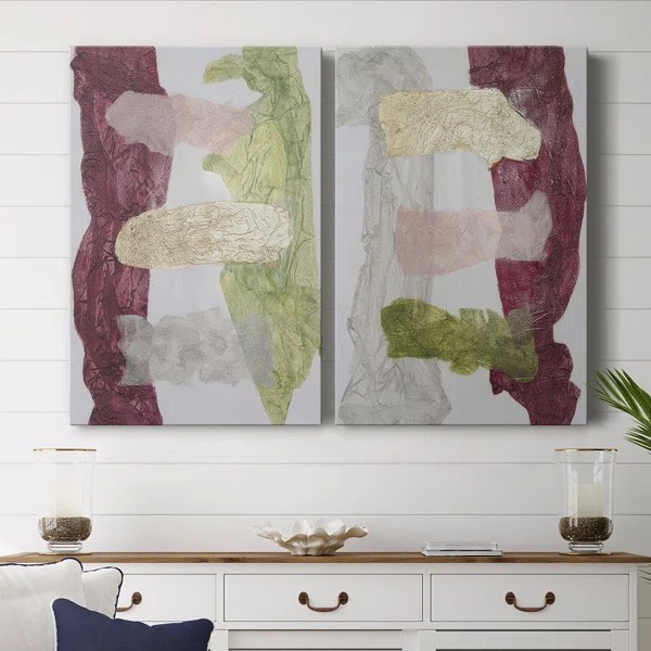 Dyed Cloth 1 - Custom Wrapped Gallery Canvas - 3 Pieces (Set of 3) 25”x37”