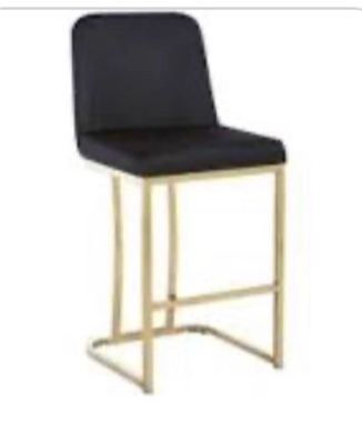Modern Upholstered Counter Height Bar Stool With Metal Frame 