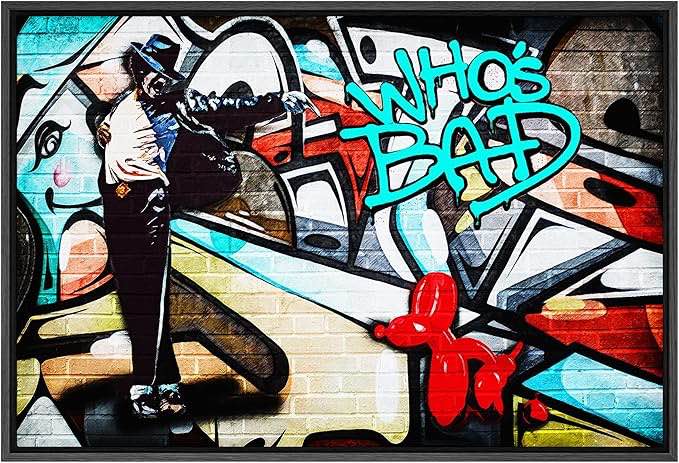 Pop Urban Street " Michael Jackson Who's Bad Abstract Painting Grat 