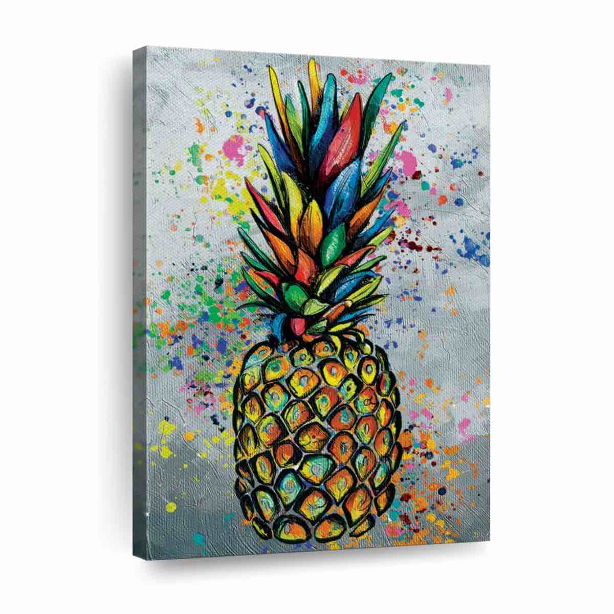 Pineapple Color Splash Paint " by Harper D. 24-5”x36