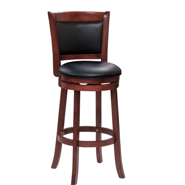 degree Swivel Counter Height Chair With Dark Cherry And Solid