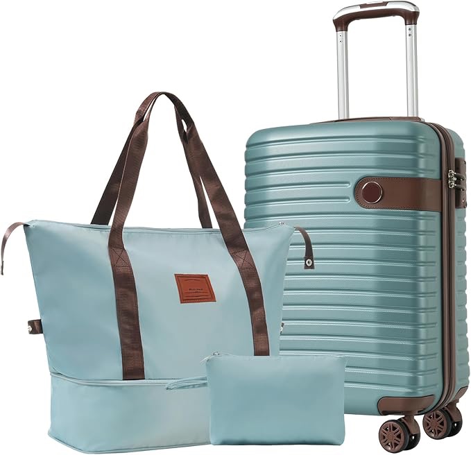 Anwick Carry on Luggage Set 3 Piece color blue 15”x9”x22 inch