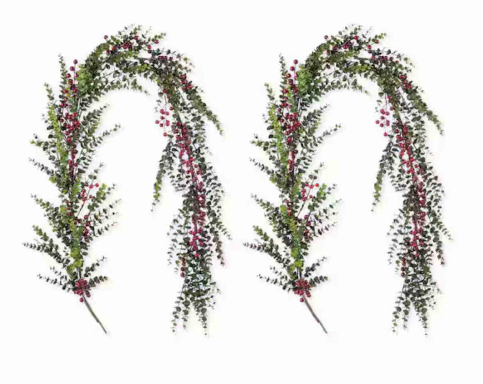 2- Piece 6Ft Christmas Greenery PE Dripping Eucalyptus Garland