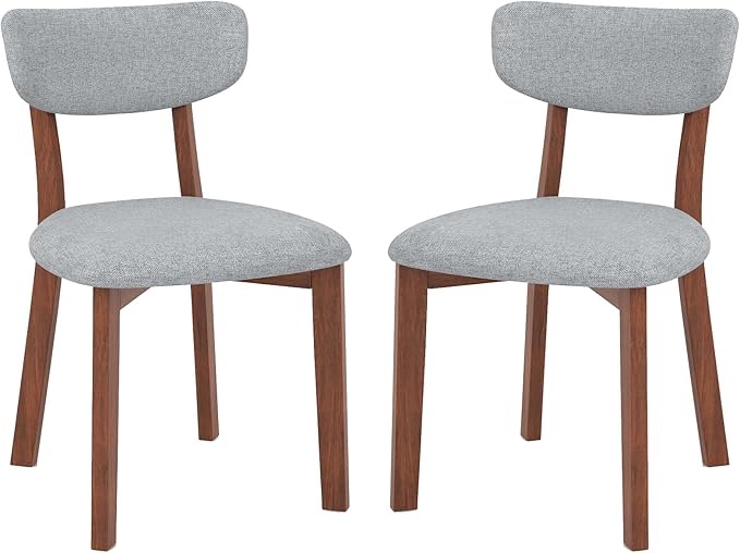 2 Pcs Dining Chairs Set Upholstered Mid - Back Chairs Arms model jv11608