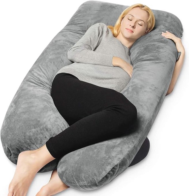 RUPOUN Pregnancy Pillow U Shaped Full Body Soft Maternity Pillow 70 Inch with Removable Velvet Cover