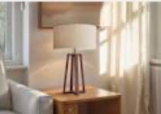 desso Adesso® Quinn Table Lamp, 23-1/4"H, Light Brown Shade/Walnut