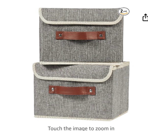 binnegenzz 2Pcs storag…p-top lid gray,small 