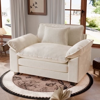JULY'S SONG Oversized Accent Chair with Arms, Chenille Comfy Cloud Sofa