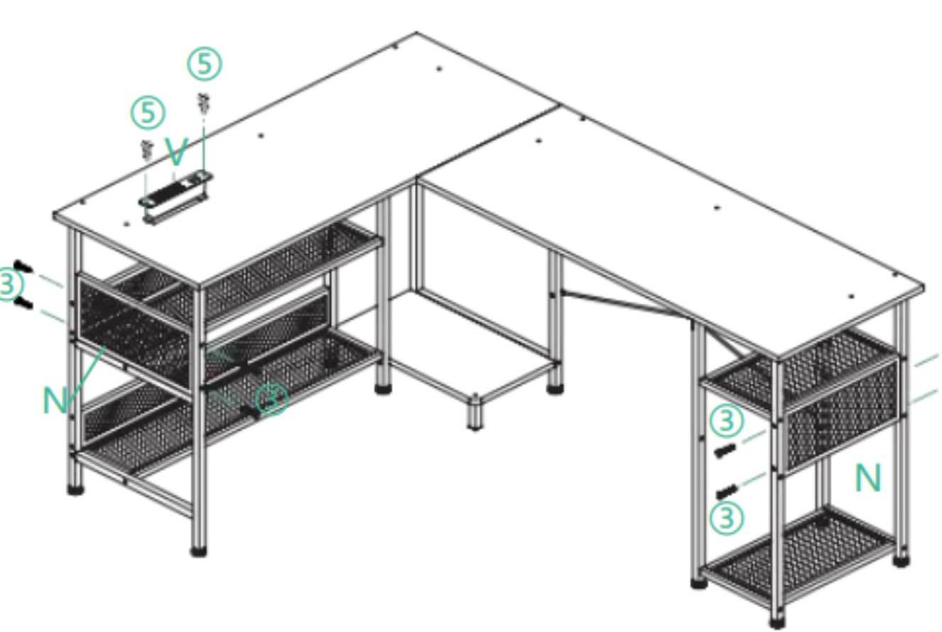 Goplus 59-in Grey oak Rubberwood Computer desk