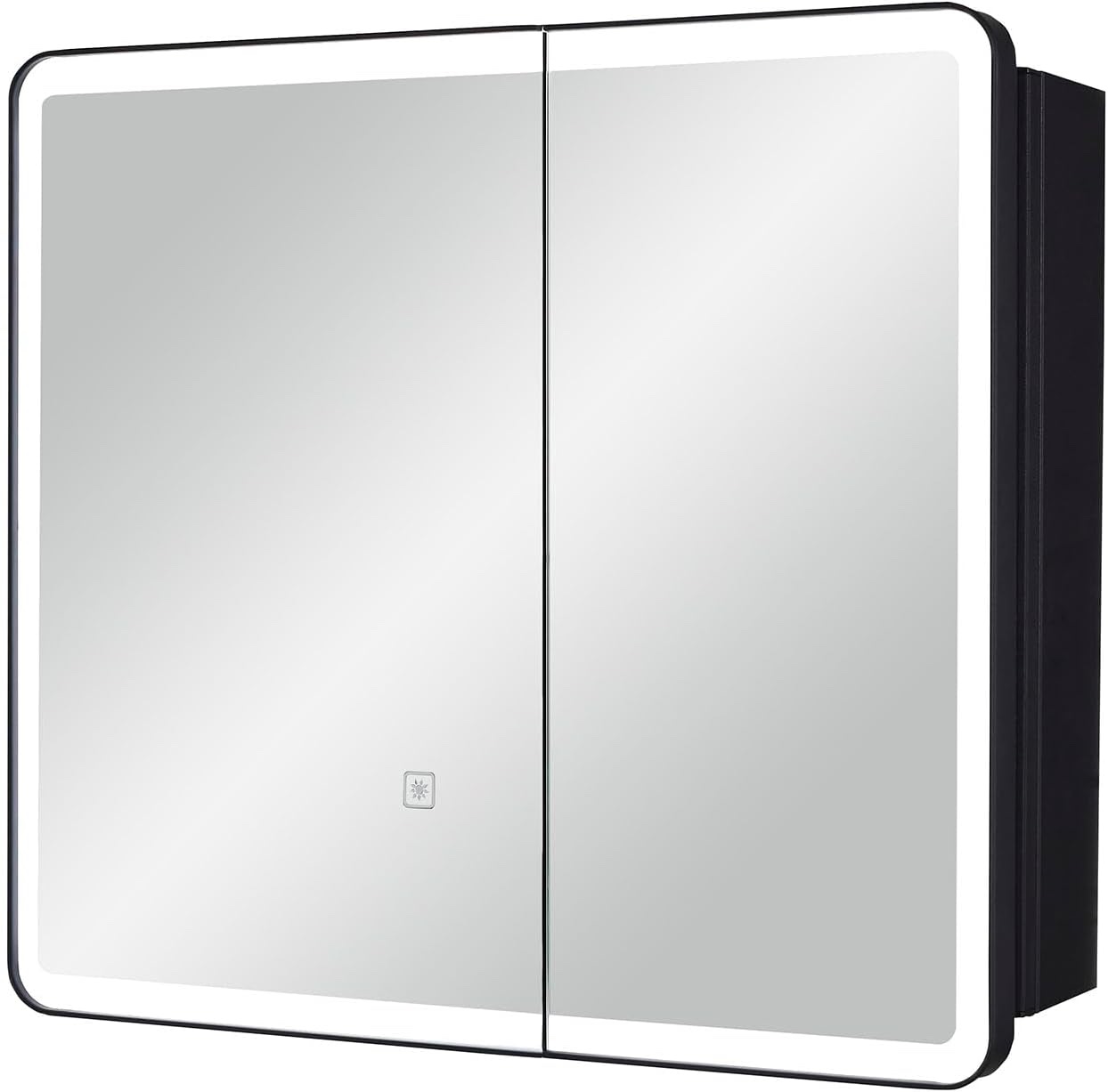  30" x 26" Triple Door Mirrored Medicine Cabinet with Plain Mirror leb Three Adjustable Shelves and Slow Close Door