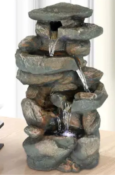 Tabletop Rock Water Fountain Indoor 