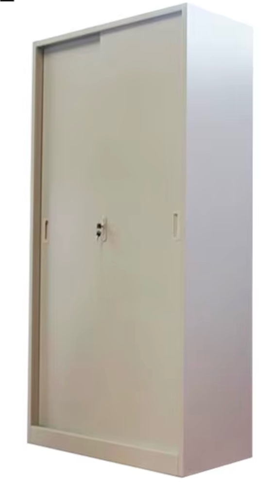 WoodqCupboard Steel Sliding Door Storage Cabinet with Foldable Feature