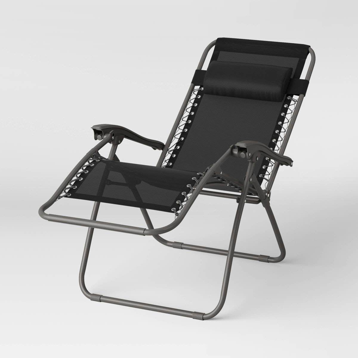 Zero Gravity Outdoor Portable Folding Lounge Chair Black - Room Essentials