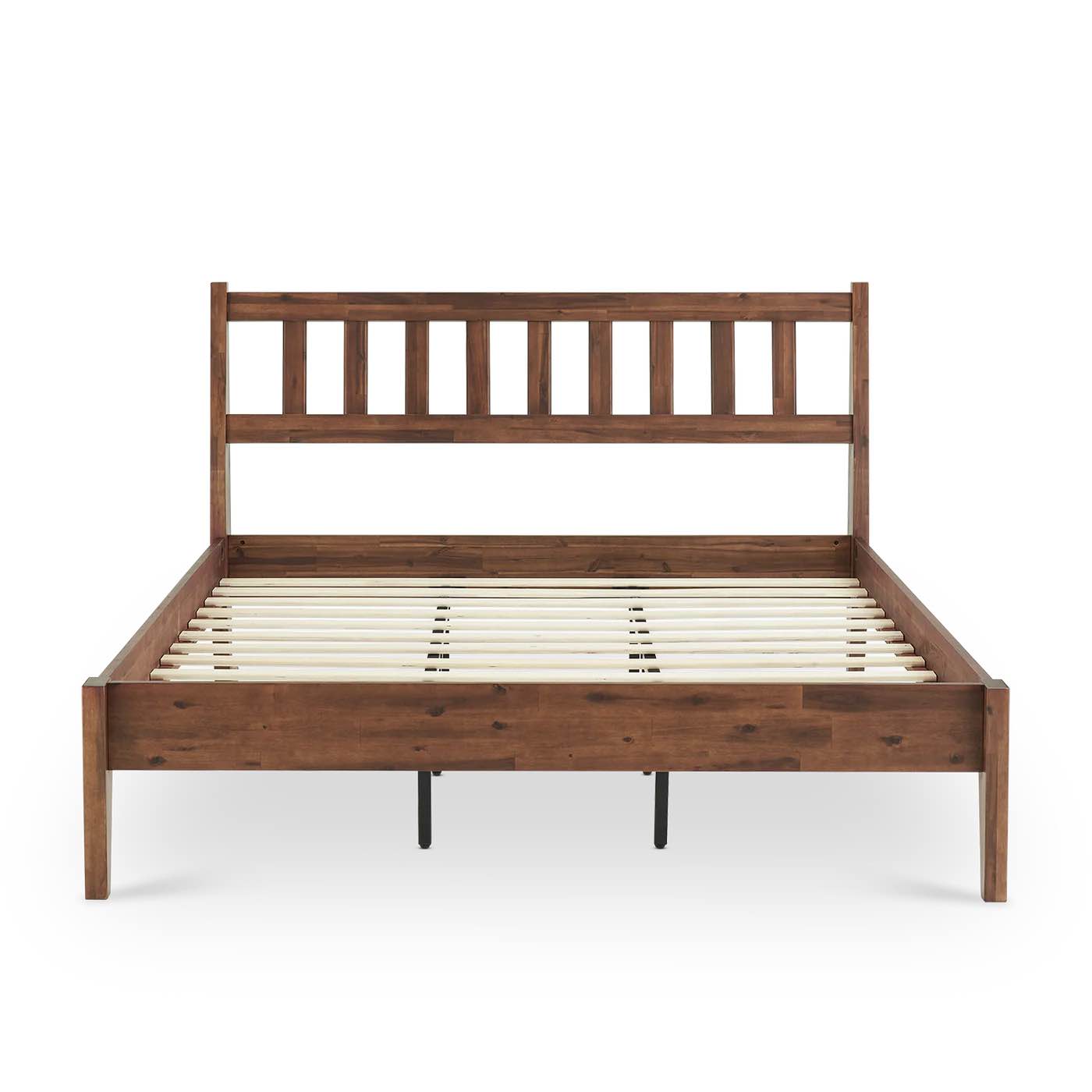 Ted Bed (Queen), Solid Acacia Wood Platform Bed with Headboard