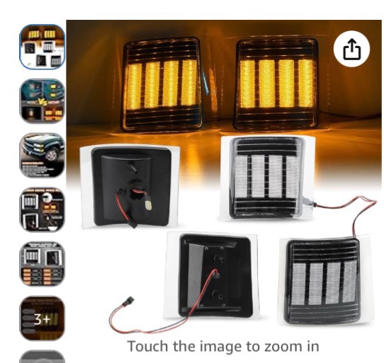 Bestview LED Coror Ligh.., Smoke Lens Amber Light 2 pack 